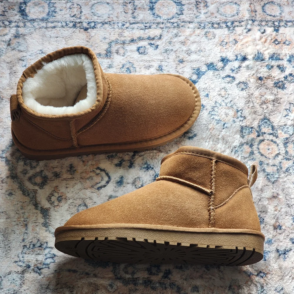 Irazia Cozy Tan Suade-like Ankle Boots - Picture 1 of 7